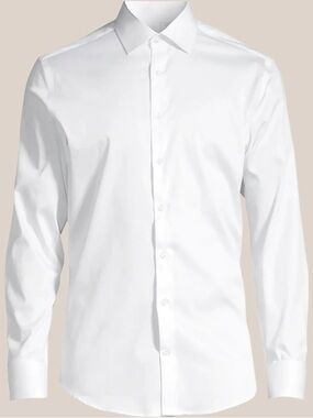 Horst men’s long sleeved white dress shirt office business Size 14.5 deutch